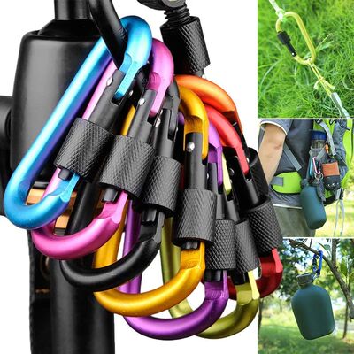 4Pcs Carabiner Clips with Screw Gate Carabiners Hiking Clips