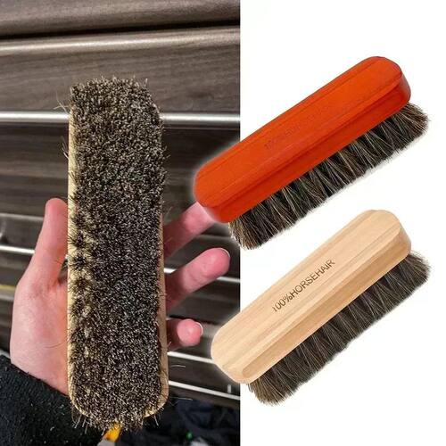 Genuine Horsehair Wooden Brush Car Detailing Polishing Buffi