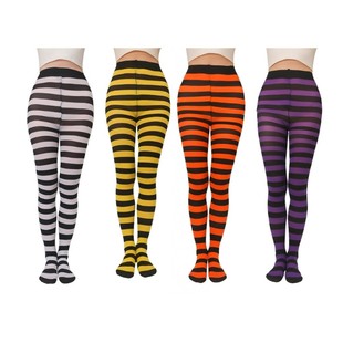 Women Elastic Leggings Striped Horizontal Breathable