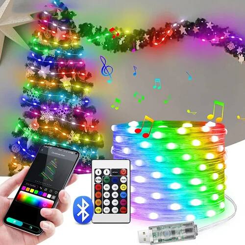 5M/10M/20M RGBIC LED Smart Fairy Lights Bluetooth APP Contro
