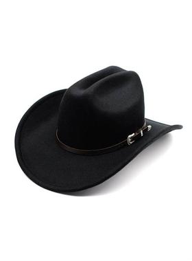Men Women Western Cowboy Fedora Jazz hat 西部牛仔毛呢礼帽