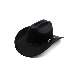 Men Women Western Cowboy Fedora Jazz hat 西部牛仔毛呢礼帽