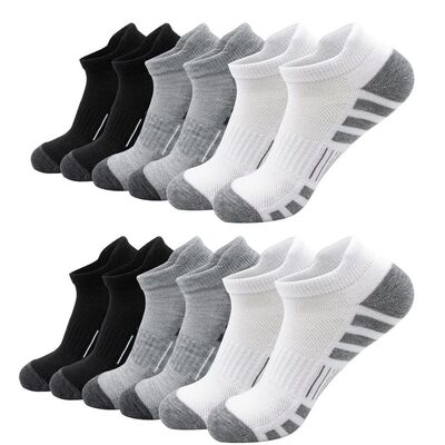 6 Pairs Ankle Athletic Running Socks Cushioned Breathable Lo