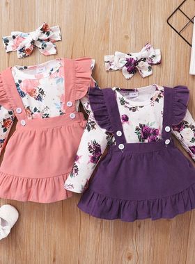 0-18 Months Newborn Baby Girl Clothes Set Floral Print Long