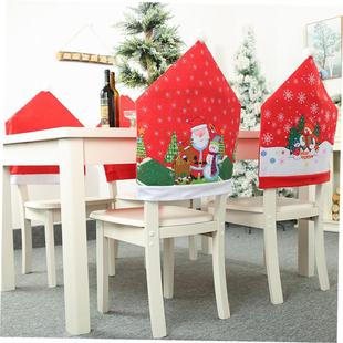 Christmas decorations printed old man snowman chair covers