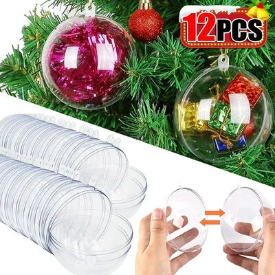 1/12Pcs 5-10cm Hollow Balls DIY Plastic Transparent Fillable