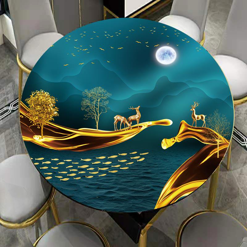 pvc圆形软玻璃桌垫免洗防水圆餐桌茶几电视柜保护垫办公学习桌垫