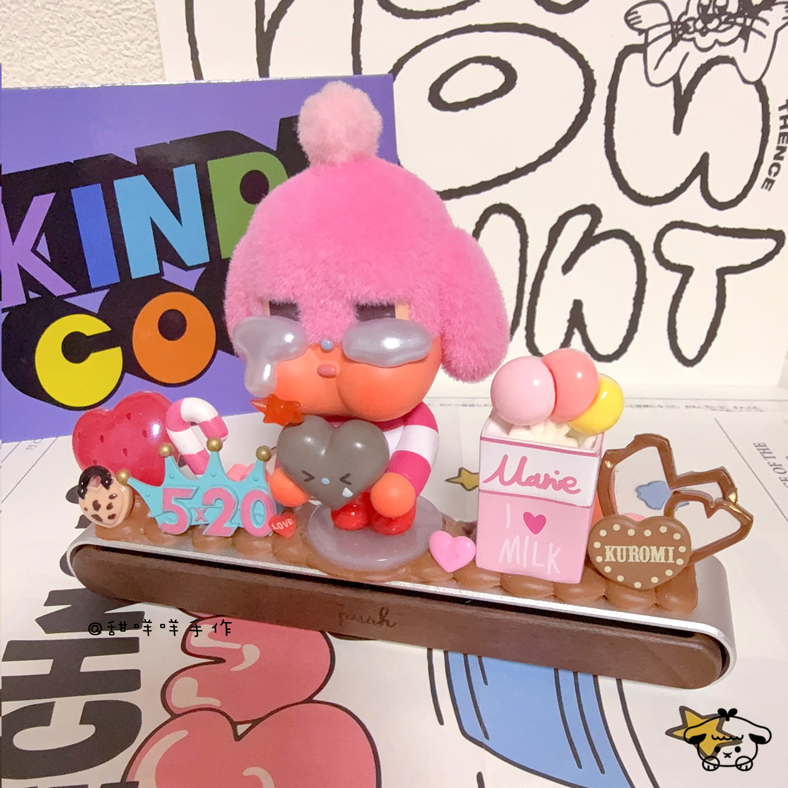 POPMART泡泡玛特 CRYBABY 奶油胶手工制 停车牌 隐藏号码牌