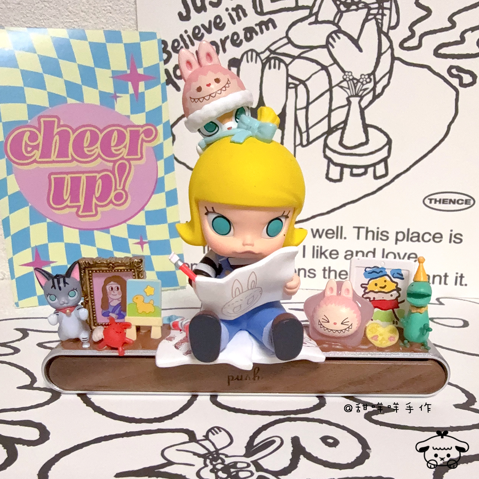 POPMART泡泡玛特 MOLLY 奶油胶手工制 停车牌 隐藏号码牌