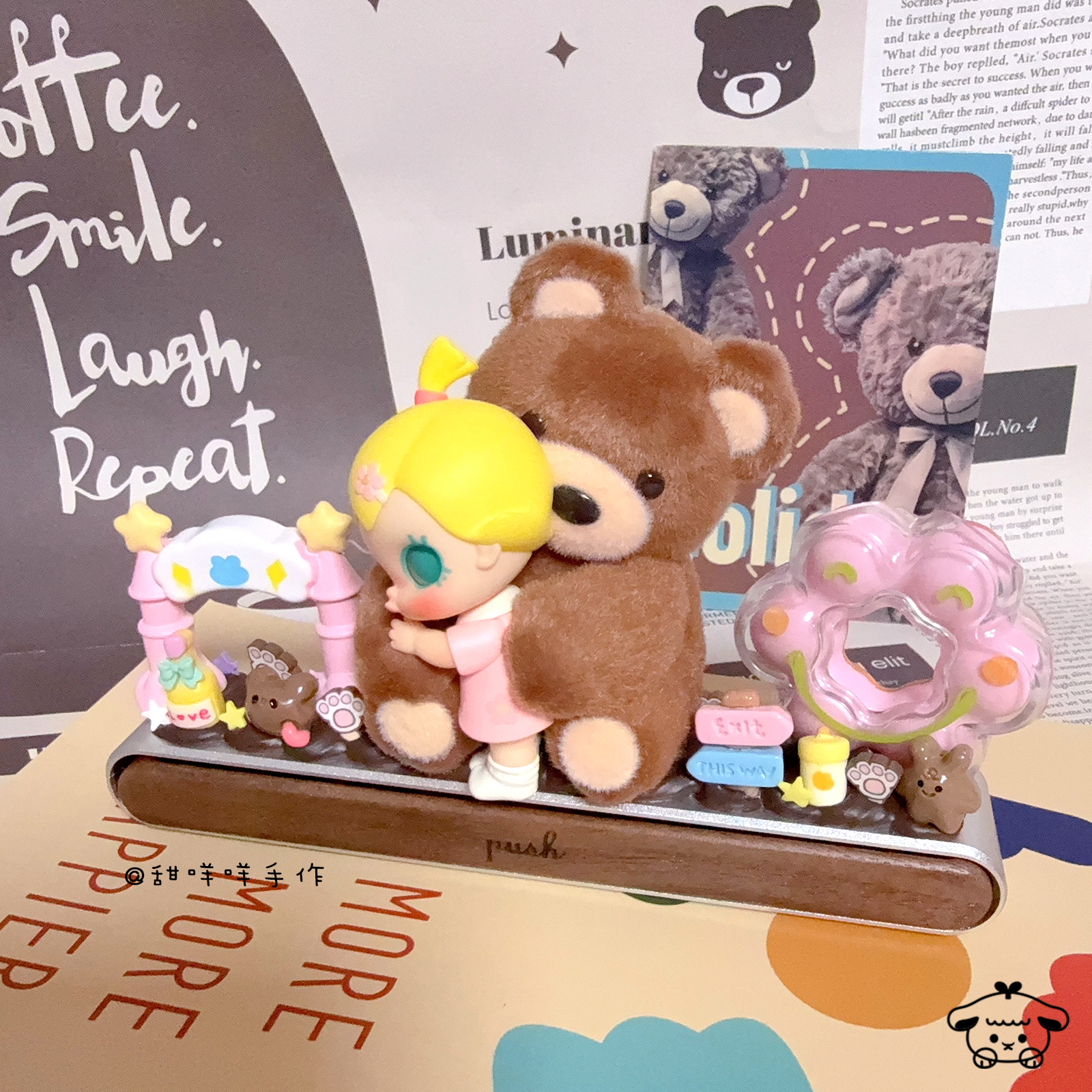 POPMART泡泡玛特 MOLLY 奶油胶手工制 停车牌 隐藏号码牌