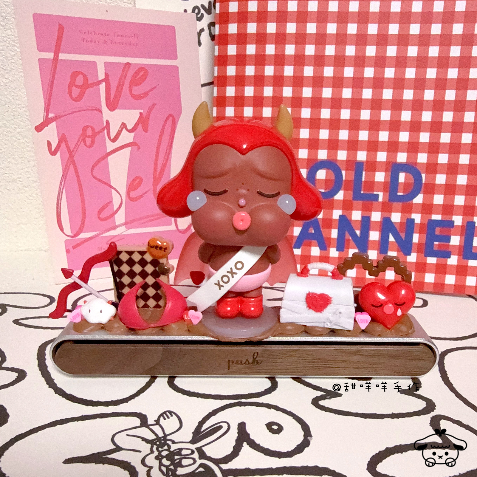 POPMART泡泡玛特 CRYBABY 奶油胶手工制 停车牌 隐藏号码牌