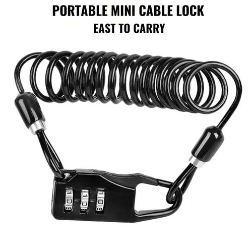 Motorcycle Bicycle Helmet Locks Durable Steel Wire Anti-thef
