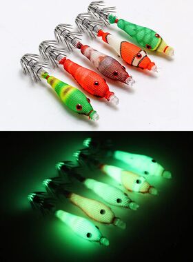 5 Pcs Noctilucent Squid Bait, Simulation Software Squid Hook