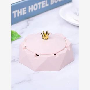 Round Stainless Steel Ashtray Windproof Ashtrays with Rotati