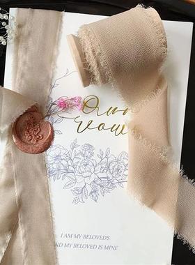 DIY Edged Chiffon Silk-Like Ribbons Wedding Invitation Bouqu
