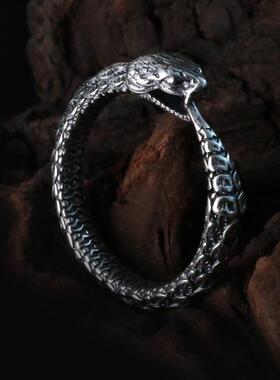 Chiba men's Thai silver ring tailed snake silver ornaments E