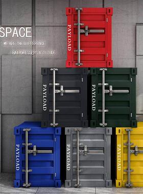 工业风集装箱储物柜小型收纳柜餐厅酒吧烧烤店覆古创意铁艺小柜子