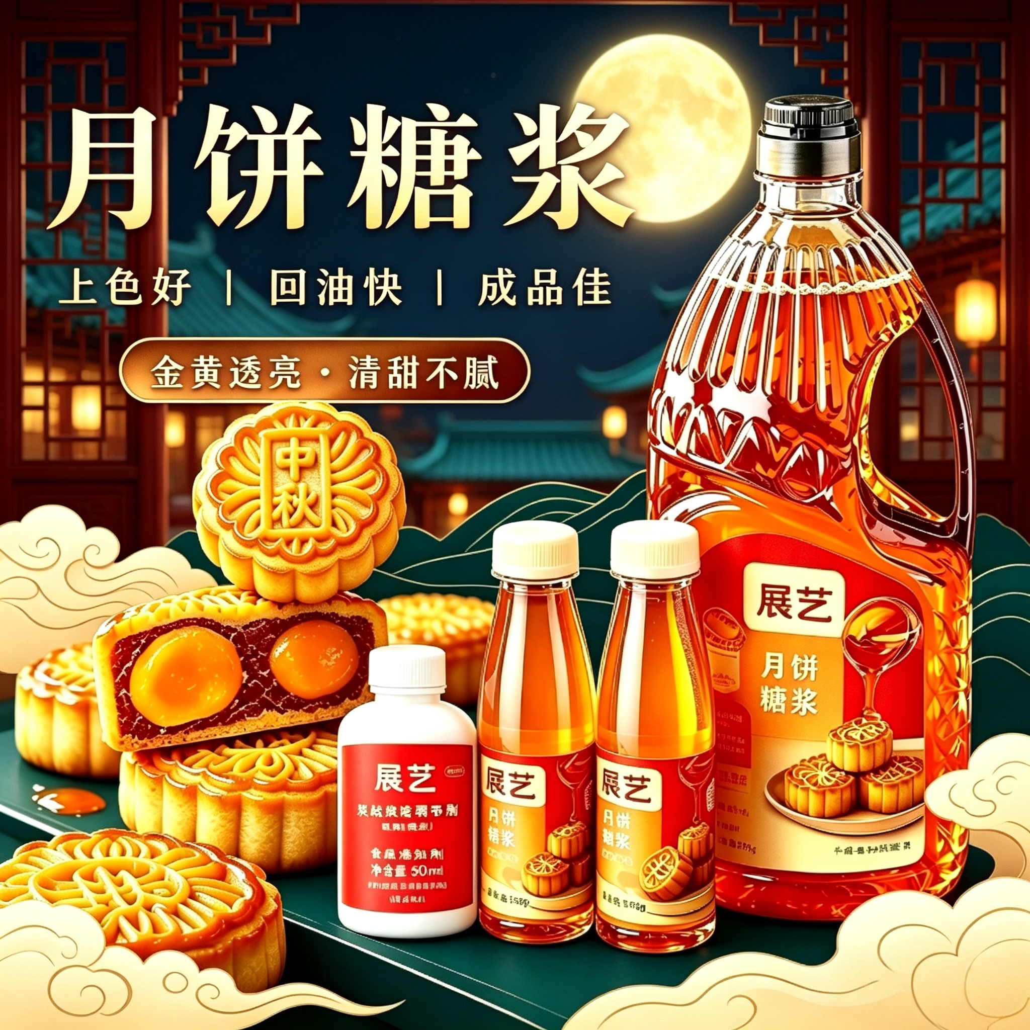 展艺月饼转化糖浆枧水套餐做广式月饼糖浆专用材料转换糖浆糯米船