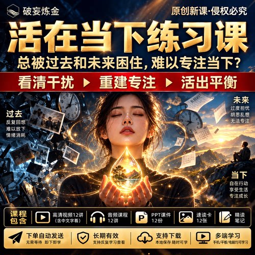 活在当下练习课心理学反刍思维专注训练情绪内耗压力调节视频课程