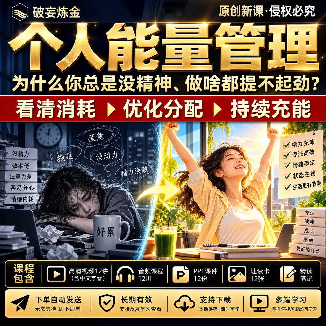 个人能量管理心理学高效工作职场抗压状态重塑执行力提升目标视频