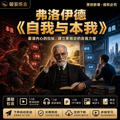 弗洛伊德自我与本我解读心理学课程人格结构选择判断自我管理视频