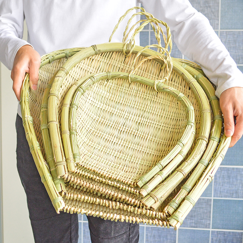 青皮竹编制品筲箕送竹刷农家手工