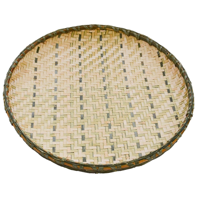 手工竹编圆簸箕天然全竹晾晒神器