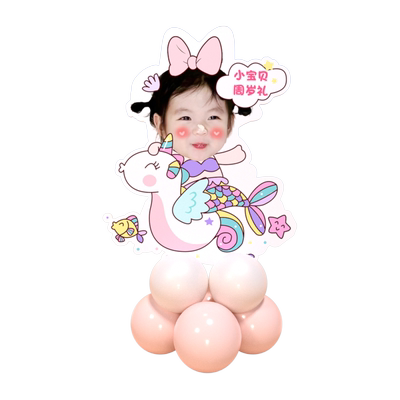宝宝一周岁生日布置装饰周岁百天满月人形立牌定制kt板头像迎宾牌