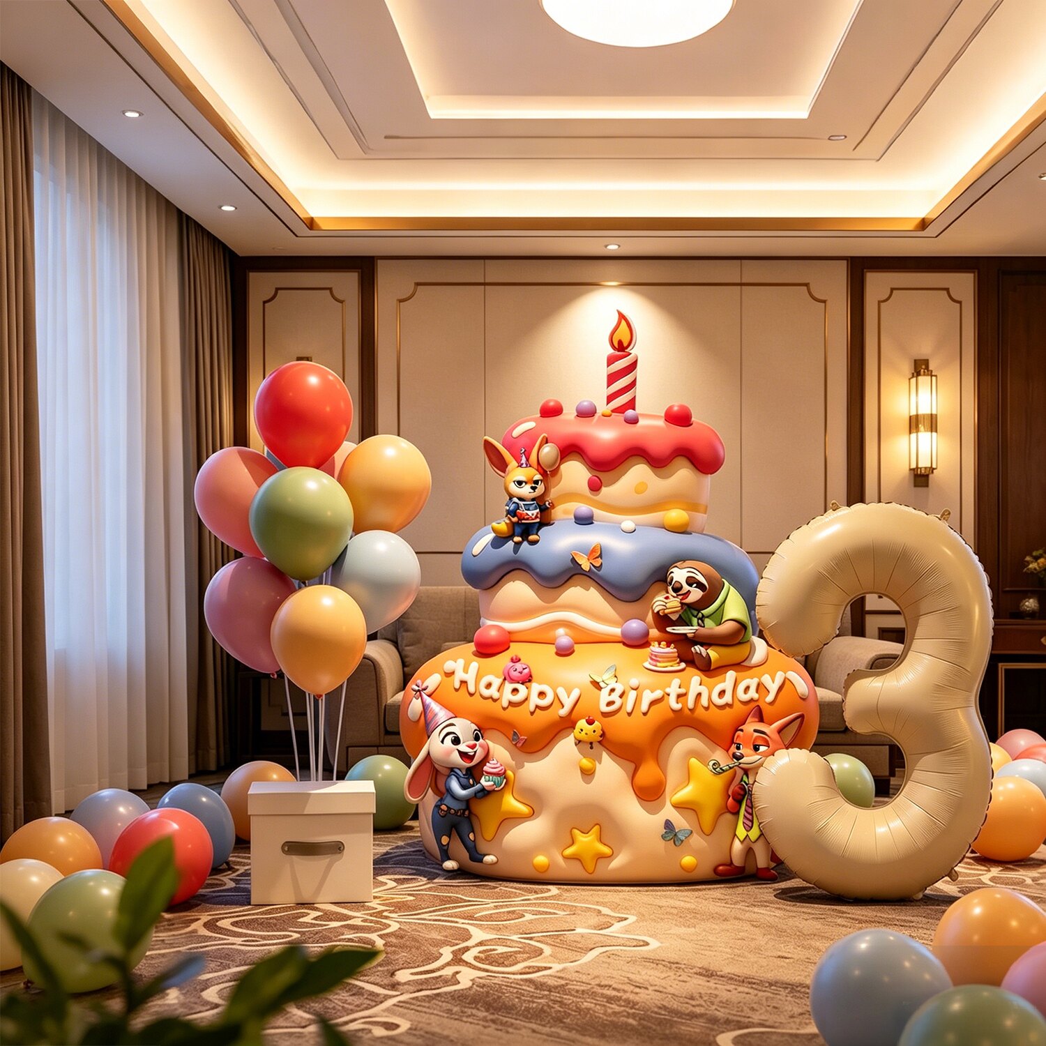 生日场景布置装饰儿童快乐仪式感派对氛围拍照道具小女孩气球客厅