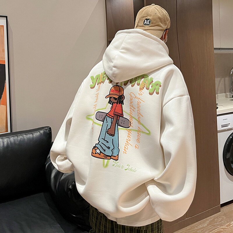 欧美hiphop重磅卫衣生秋冬款加绒加厚oversize大码连帽外套潮牌