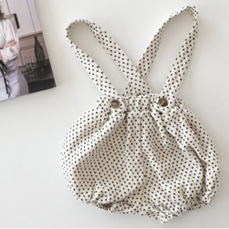 korean style autumn toddler baby girl boy dot romper newborn