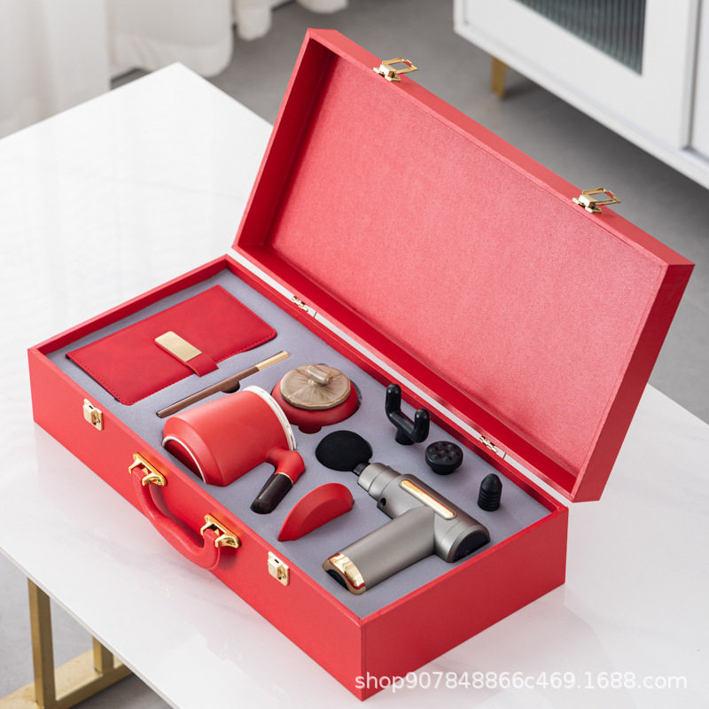 商务礼品筋膜枪陶瓷保温杯套装活动伴手礼年会定制logo轻奢礼盒