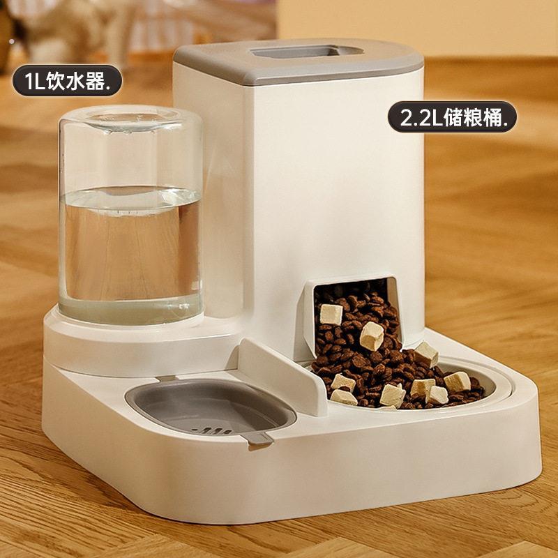 新款猫咪自动喝水喂食喂水器狗碗猫盆饮水喂食二合一猫碗吉姆贝贝