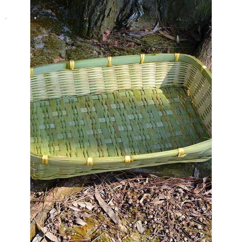 长方形竹筐手工编织馍筐厨房洗菜沥水篮馒头筐竹篮农家用竹编果盘