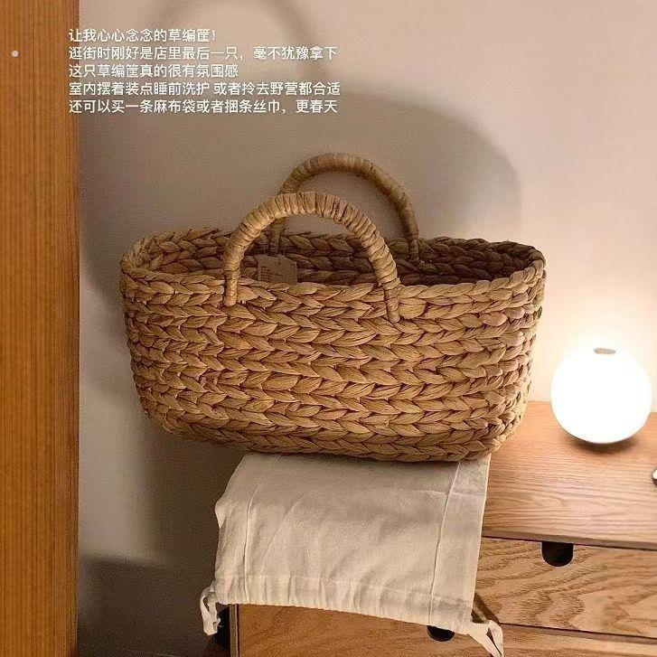 【春游野餐篮】手工编织户外野餐篮子手提篮田园风露营拍照道具