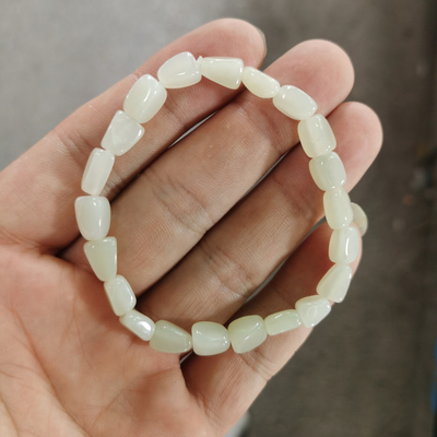 天然和田玉手串和田玉籽料手串链情侣款首饰礼物保真正品6.5mm