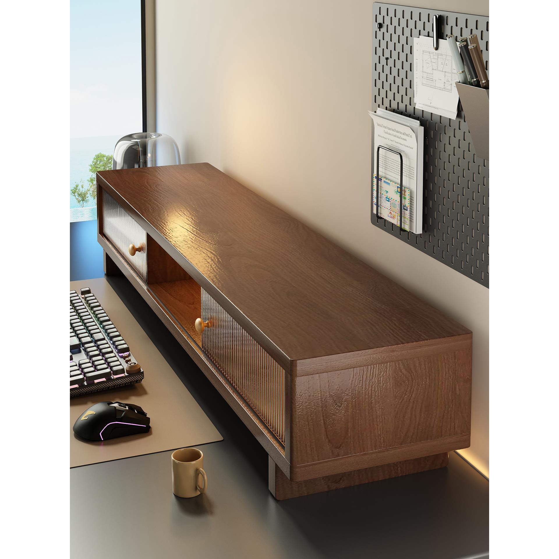 台式电脑增高架家用显示器垫高托架子工位办公桌面键盘收纳置物架