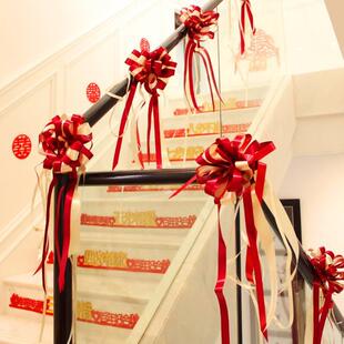 结婚室外不锈钢楼梯护栏扶手装饰简单拉花气球家用婚房客厅酒店布