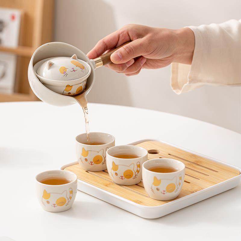360度功夫茶具套装 自动旋转泡茶器家用冲茶壶旅行便携式礼品logo