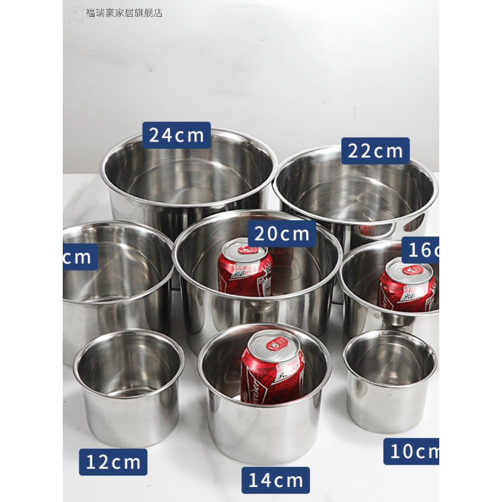 不锈钢加厚带盖调味杯，调味罐，调味盒，圆形猪油盆，商业炖锅，