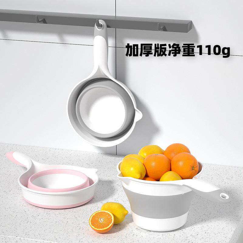 家用厨房可折叠水瓢加厚塑料长柄水勺可悬挂浇花水瓢漂流水勺舀子