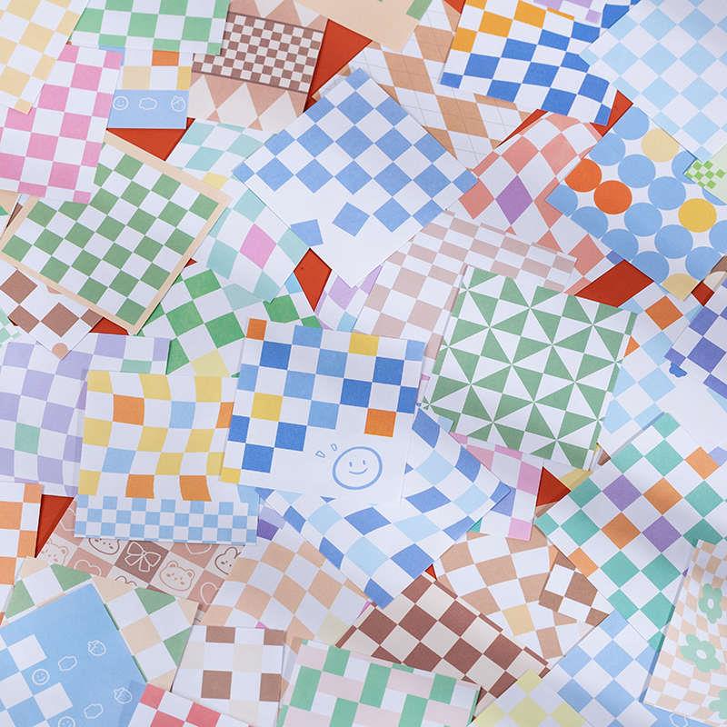 400张格子便签纸ins风高颜值便利贴无粘性手账素材纸小清新背景纸