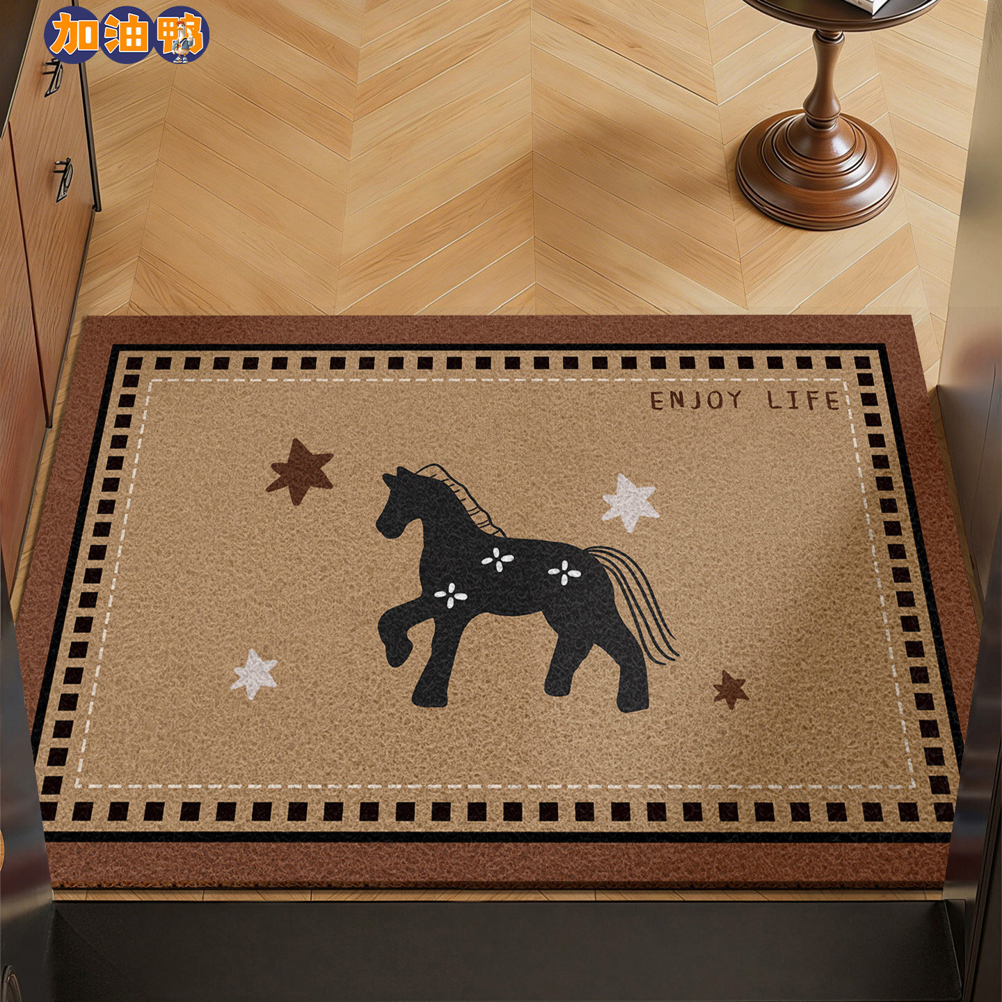 中古风地垫入户门垫复古美拉德玄关防滑脚垫进门专用耐脏丝圈地毯,居家布艺,入户地垫,淘宝优惠券,粉丝福利购,淘宝优惠卷