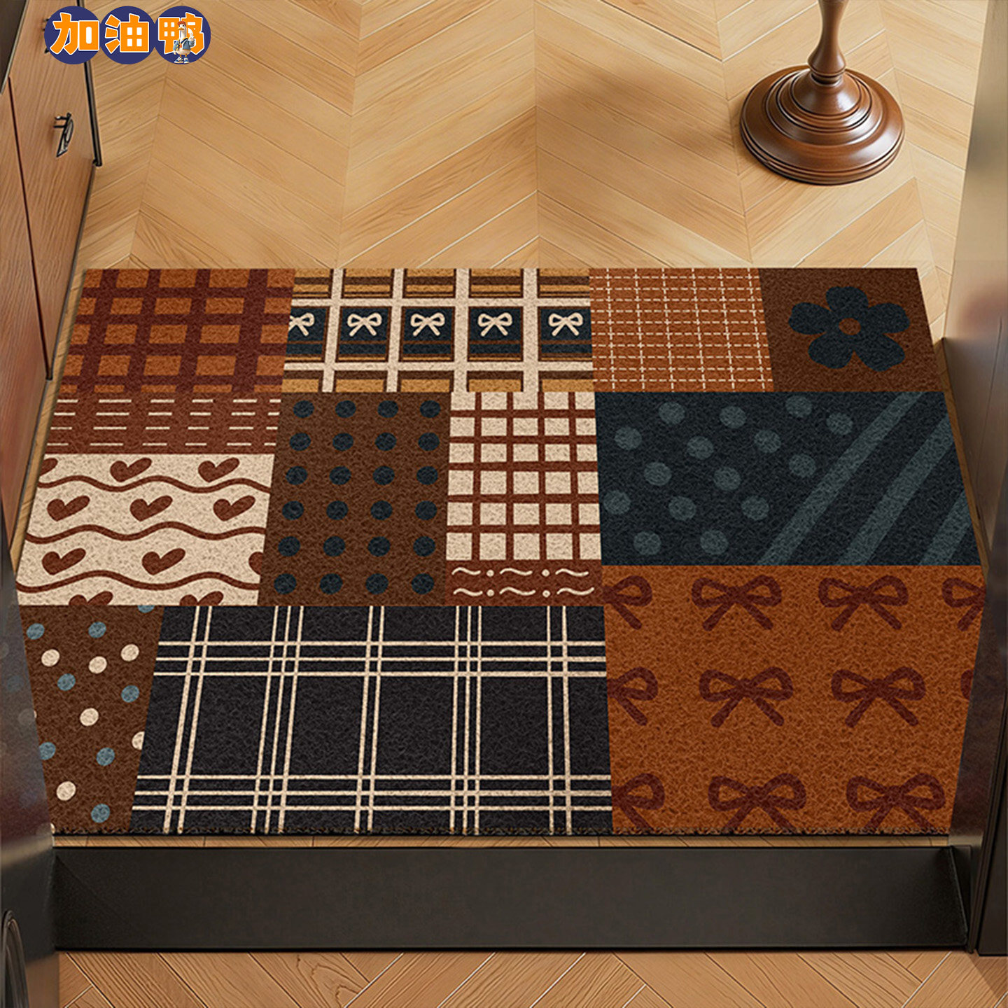 卡通地垫入户门垫家用室外门厅中古风防滑脚垫耐脏好打理丝圈地毯,居家布艺,入户地垫,淘宝优惠券,粉丝福利购,淘宝优惠卷
