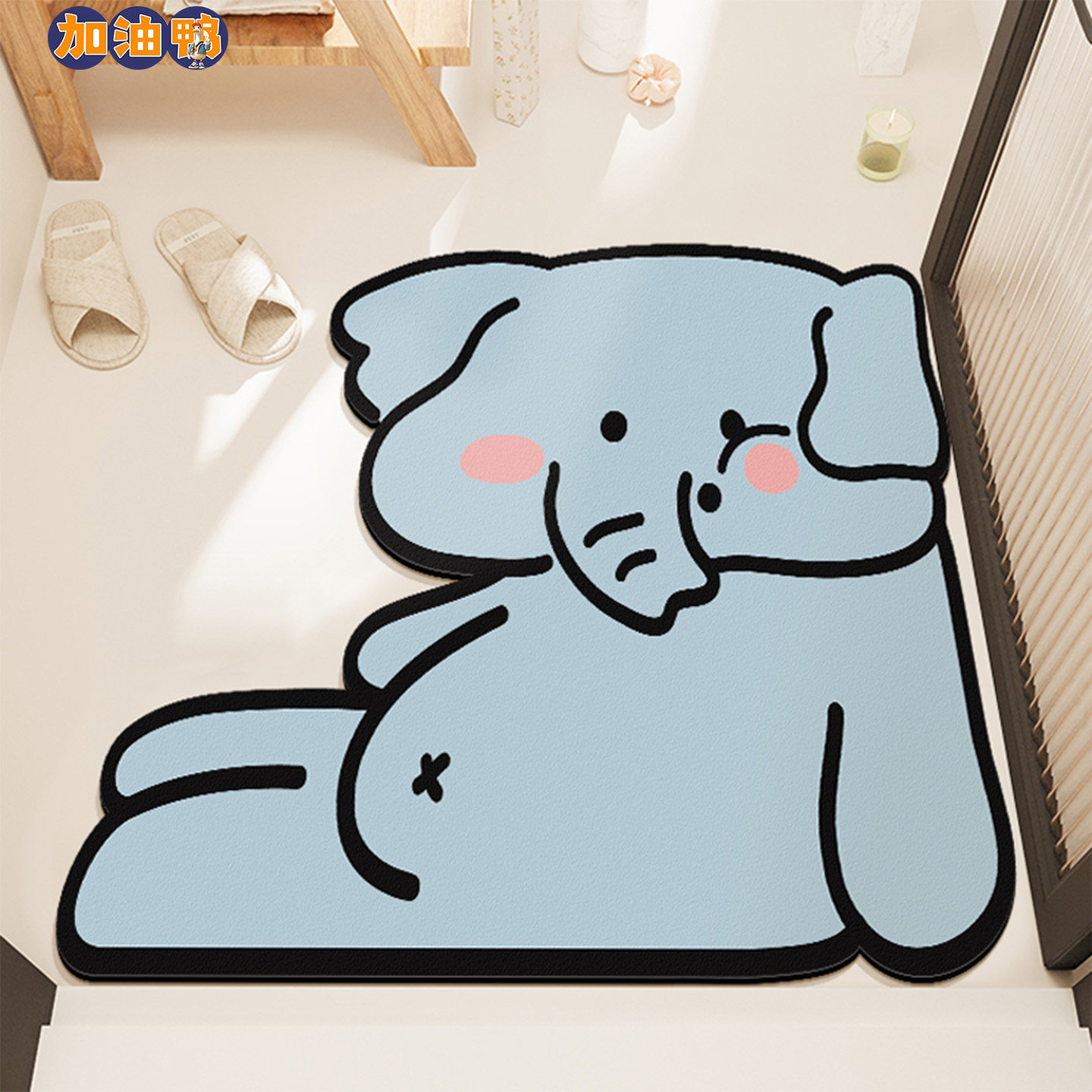 浴室地垫原创卡通防滑吸水卫生间厕所门垫硅藻泥地毯门口进门脚垫,居家布艺,家用脚垫,淘宝优惠券,粉丝福利购,淘宝优惠卷