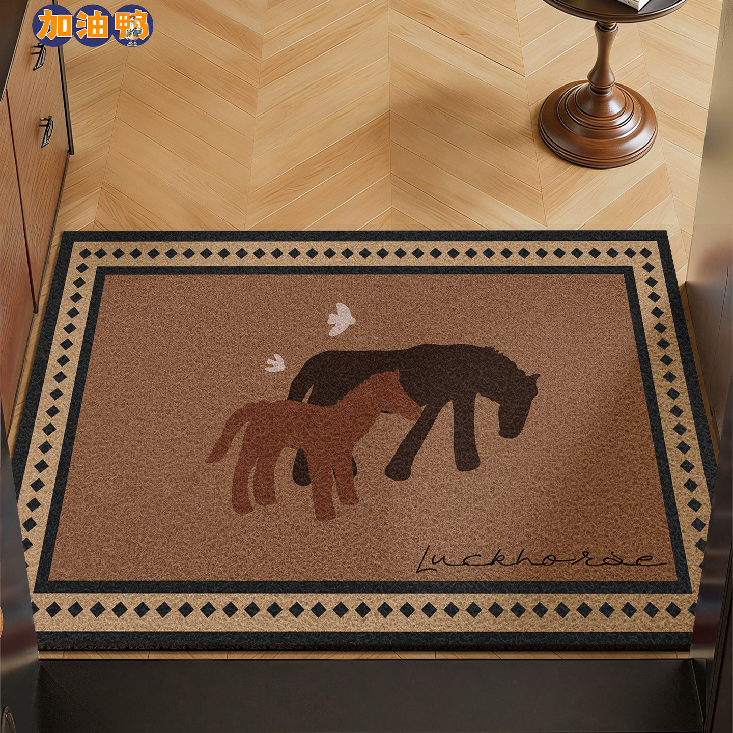 中古复古2026年新款入户门地垫马年玄关专用防滑脚垫进门丝圈地毯,居家布艺,入户地垫,淘宝优惠券,粉丝福利购,淘宝优惠卷