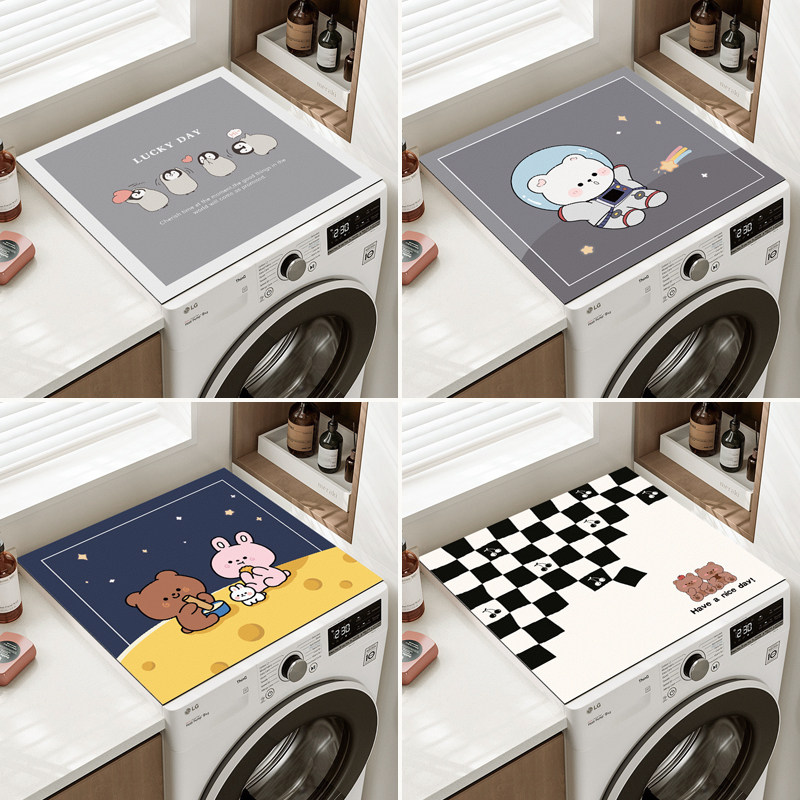 滚筒洗衣机盖垫布防晒罩冰箱防尘盖布防水罩床头柜垫子硅藻泥台面