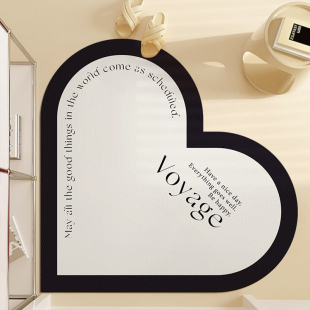 爱心入户门地垫门垫进门门口门厅奶油风地毯脚垫家用可擦免洗皮革