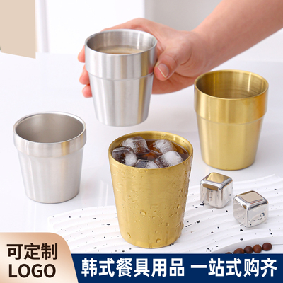 304不锈钢杯子商用防摔茶杯