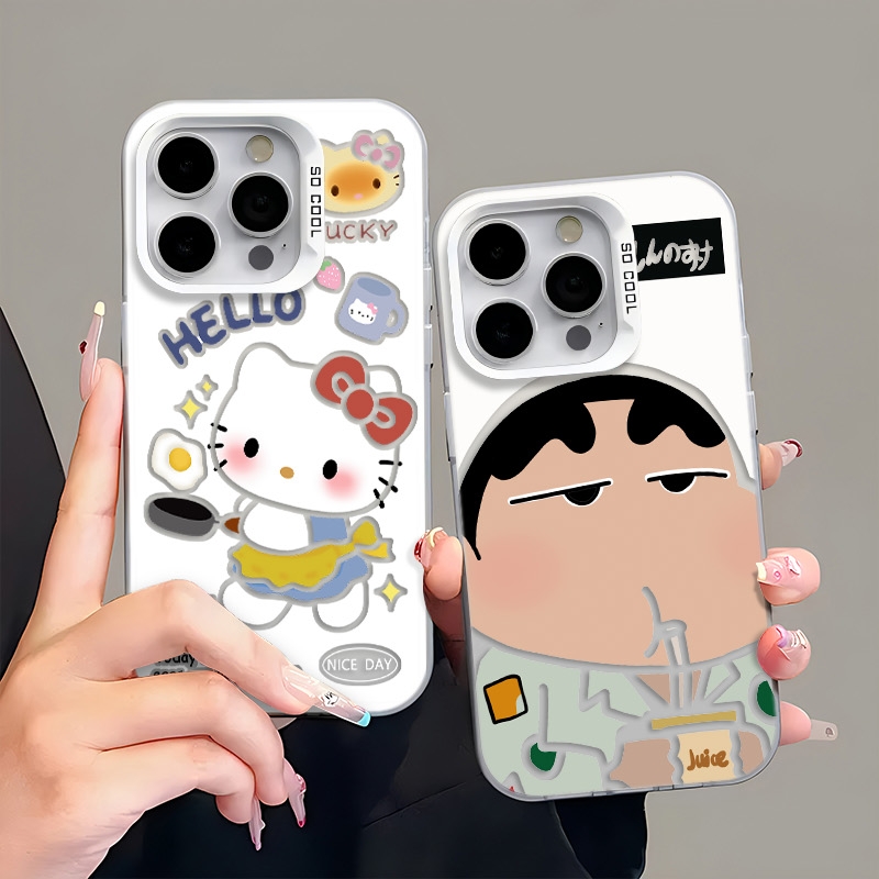 喝饮料小新情侣适用苹果16pro手机壳iphone15适用一加13适用小米15适用红米k80适用荣耀300保护套适用魅族21